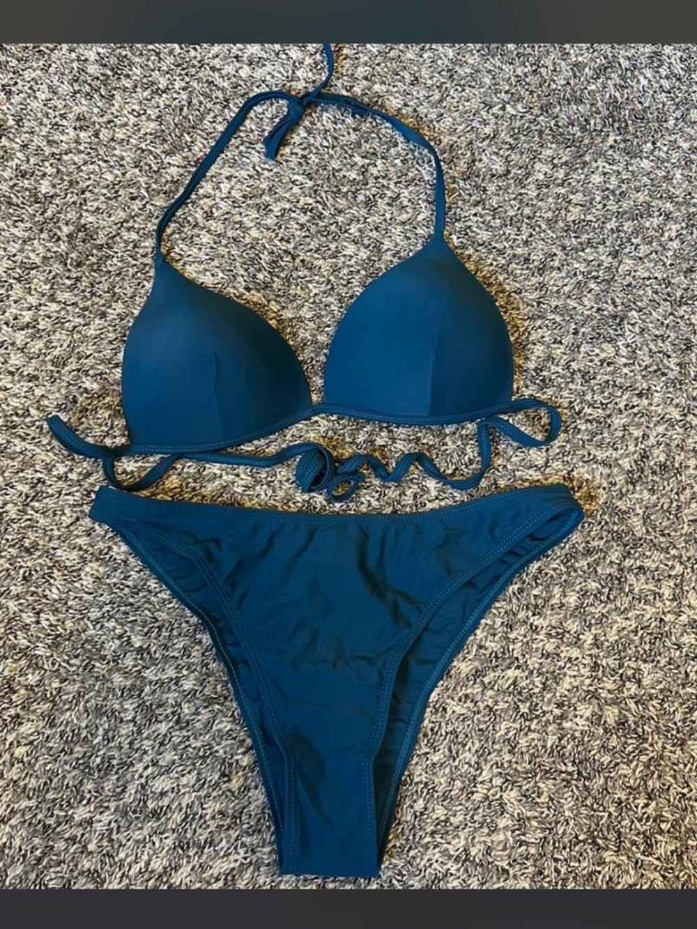 SHEIN Basics Teal Blue bikini set